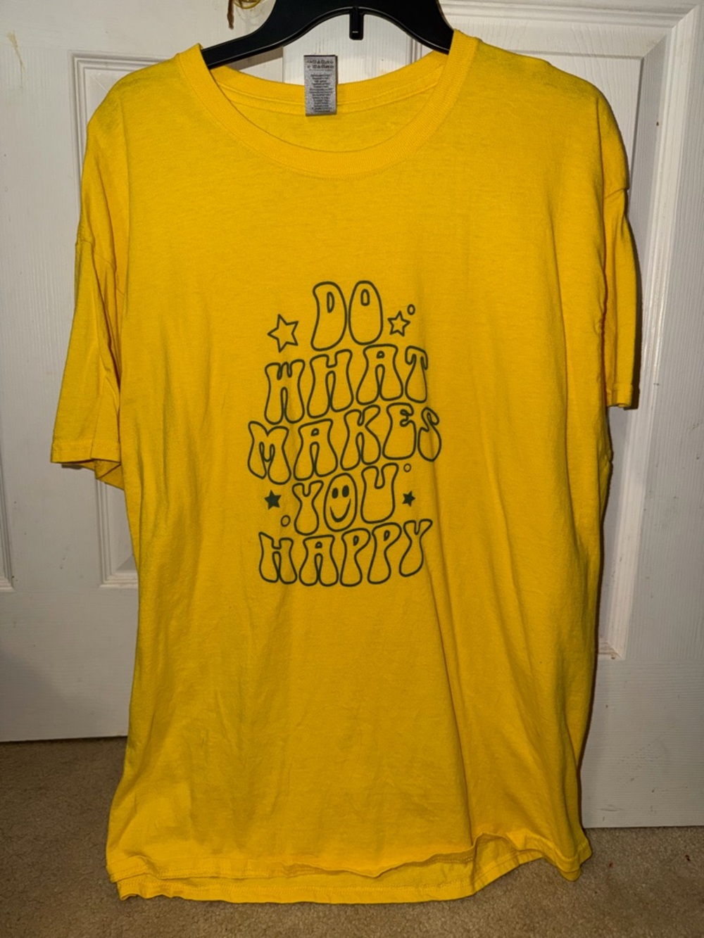 Yellow Graphic Tee "Do What Makes You Happy"